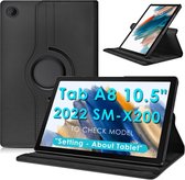 Draaibaar Hoesje 360 Rotating Multi stand Case - Geschikt voor: Samsung Galaxy Tab A8 (2022 & 2021) - SM-X200 / X205 / X207 - 10.5 inch - Zwart