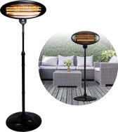 Bol.com Cheqo® Stevige Staande Terrasverwarmer - Terras Verwarmer - Heater - Elektrische Kachel - Bijverwarming - 120-210cm Hoog... aanbieding