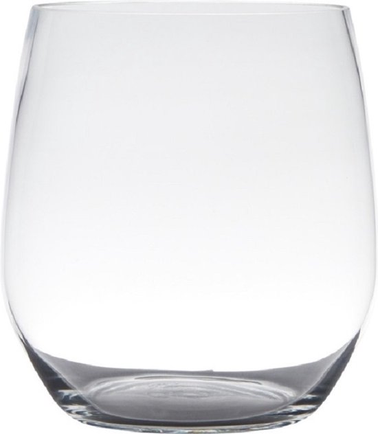 Transparante home-basics vaas/vazen van glas 12 x 9 cm - Bloemen/takken/boeketten vaas voor binnen gebruik