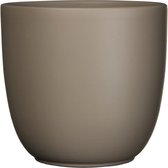Mica Decorations Bloempot - taupe bruin - mat - H14 x D14.5 cm - keramiek - voor kamerplant - plantenpot