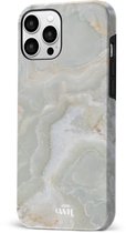 xoxo Wildhearts Marble Green Illusion - Double Layer - Hoesje geschikt voor iPhone 11 Pro - Marmer hoesje shockproof groen - Hard Case geschikt voor iPhone 11 Pro - Groen