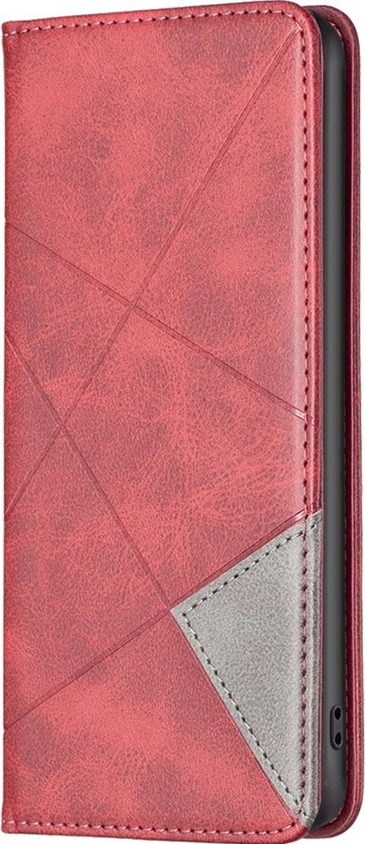 Mobigear Telefoonhoesje geschikt voor Google Pixel 7 Hoesje | Mobigear Rhombus Slim Bookcase | Pasjeshouder voor 2 Pasjes | Telefoonhoesje voor Pinpas / OV Kaart / Rijbewijs - Rood
