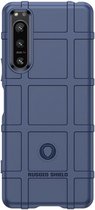 Sony Xperia 5 IV Hoesje - Rugged Shield TPU Gelcase - Blauw - GSM Hoesje - Telefoonhoesje Geschikt Voor Sony Xperia 5 IV