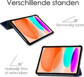 Hoesje Geschikt voor iPad 2022 Hoesje Case Hard Cover Hoes Book Case Met Screenprotector - Donkerblauw
