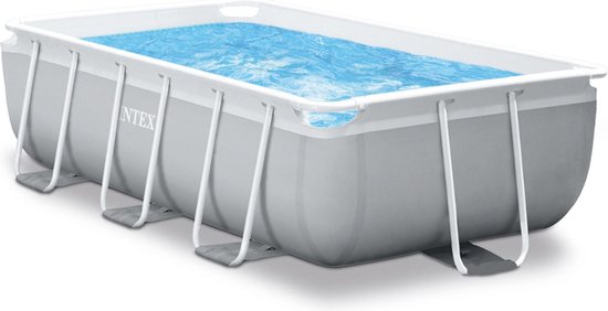 Intex Opzetzwembad - inclusief pomp en trap - Prism Frame - 300X175X80 cm - Grijs