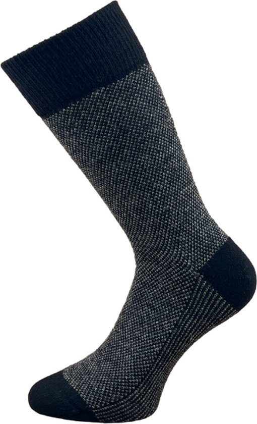 Lamswollen sokken - Gemêleerd Zwart/Grijs - Maar 41-44