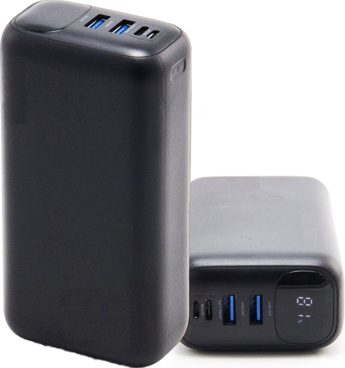 Snellaad Powerbank 30.000 mAh - 22.5W Power Charge - 2x USB-A Quick Charge + 1x USB C Powerbank 30000mAh met Batterij Indicator - Oplaadbare Batterij met Snellaadfunctie