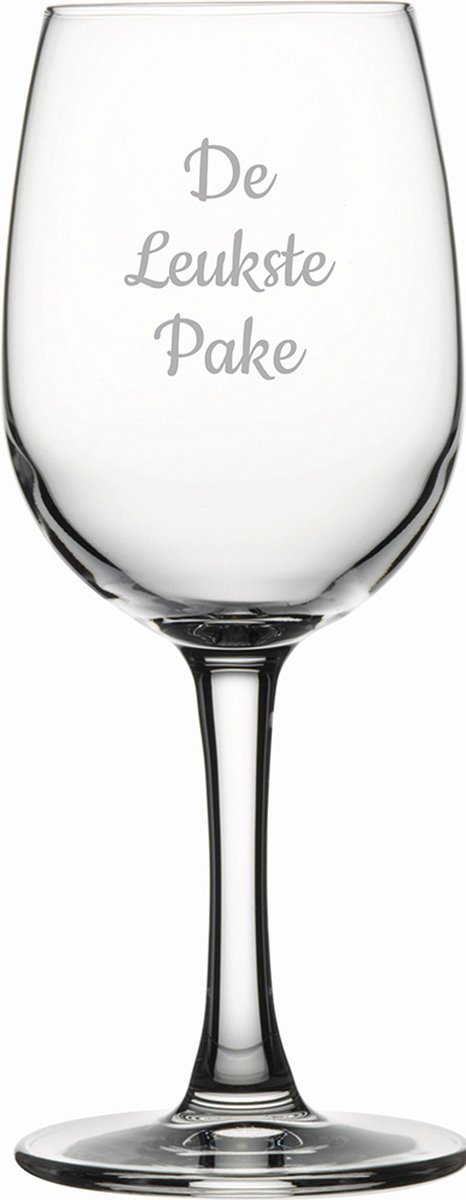 Gegraveerde witte wijnglas 26cl De Leukste Pake