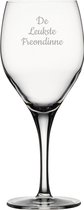 Gegraveerde witte wijnglas 34cl De Leukste Freondinne