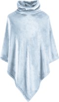 Moodit Fleece Poncho, Mist Blauw - 80 x 80 cm - Polyester