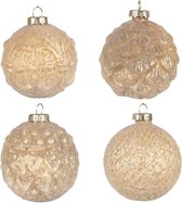 Set de 2 x Boules de Noël lot de 4 Ø 10 cm Décoration de Noël en Glas jaune Décorations de Noël Décorations pour sapins de Noël