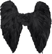 Boland - Engelenvleugels gevouwen zwart (65 x 65 cm) Zwart - Volwassenen - Vrouwen - Engel - Halloween en Horror- Feeën, Elfjes en Engeltjes