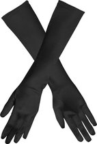 Boland - Handschoenen elleboog Monte Carlo zwart Zwart - Volwassenen - Vrouwen - Can Can - Glitter and Glamour