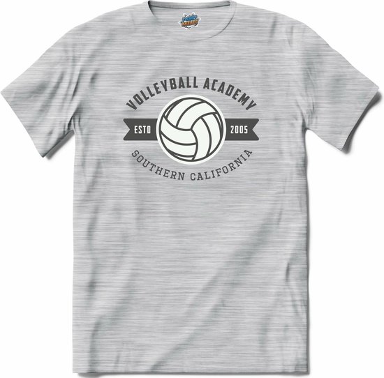 Volleybal academy sport - T-Shirt - Heren - Donker Grijs - Gemêleerd - Maat L