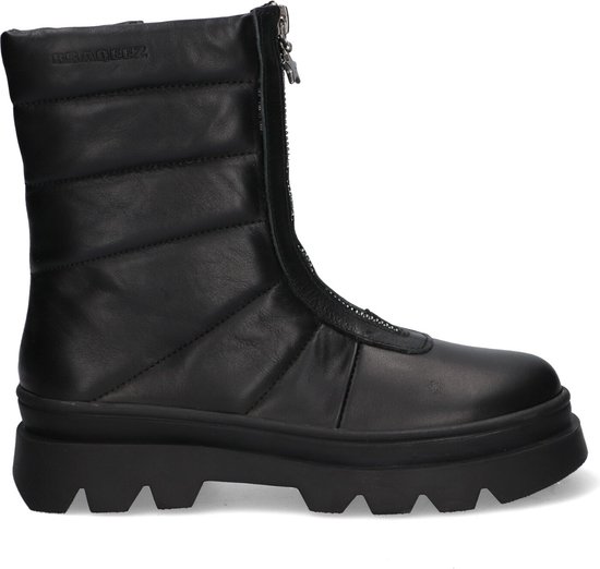 Braqeez 422721-589 Meisjes Biker Boots - Zwart - Leer - Ritssluiting