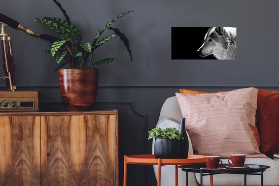 Stickers Stickers muraux - Animaux sauvages - Loup - Zwart - Wit - 40x20 cm - Feuille adhésive