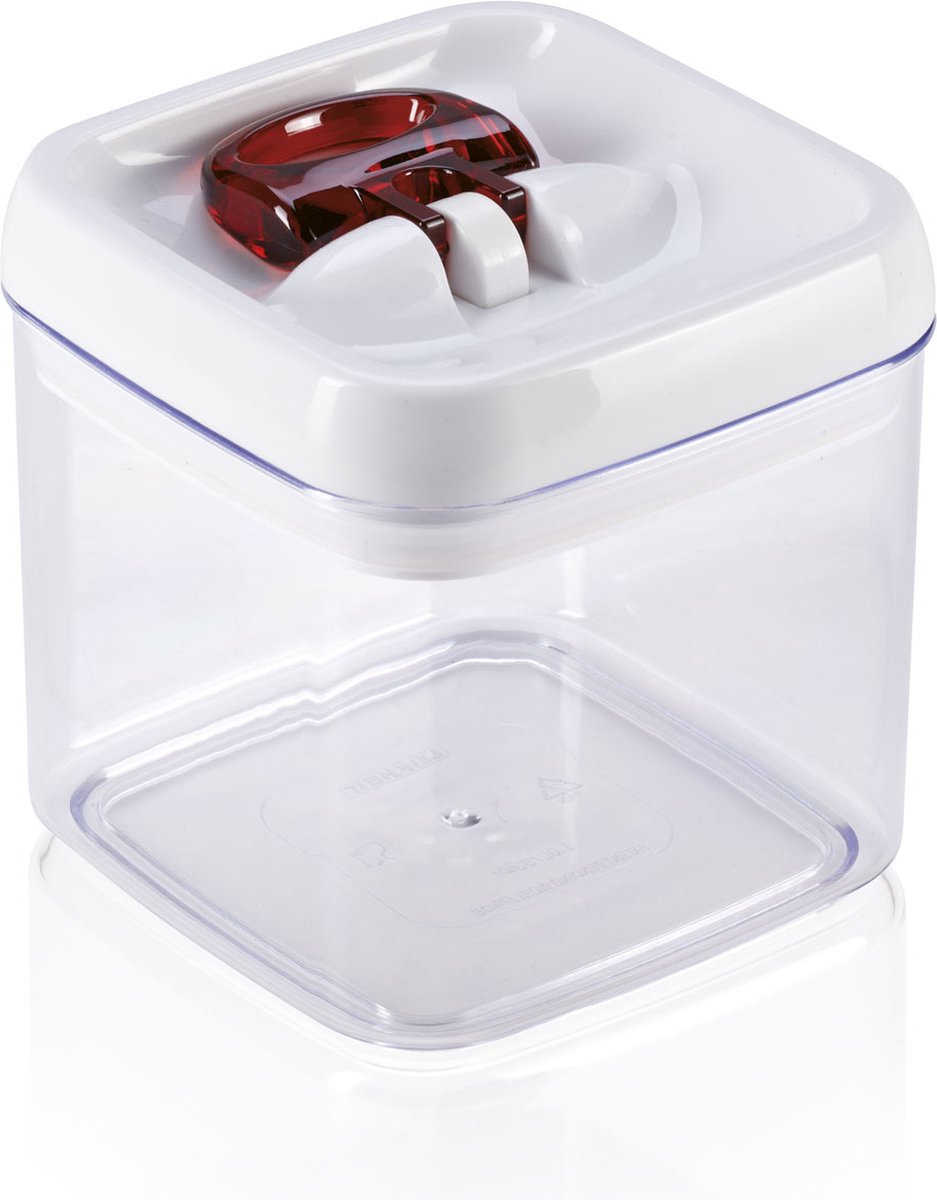 Leifheit fresh & easy voorraaddoos - vierkant - 1,0 liter - wit