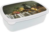 Boîte à Pain Wit - Lunch Box - Boîte à Pain - Rustique - Fromage - Théière - Fruit - Nature Morte - 18x12x6 cm - Adultes