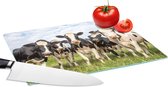Glazen Snijplank - 28x20 - Koeien - Weiland - Dieren - Natuur - Gras - Snijplanken Glas