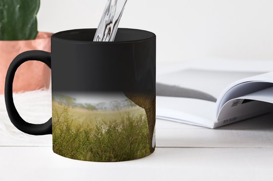 Mug Magique - Photo sur Mugs Chauffants - Mug à Café - Éléphant - Nature - Herbe - Animaux - Paysage - Mug Magic - Tasse - 350 ML - Mug à Thé