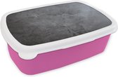 Lunchbox Rose - Lunchbox - Breadbox - Industriel - Béton - Grijs - Ardoise - Rétro - 18x12x6 cm - Enfants - Fille
