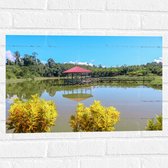 WallClassics - Muursticker - Gazebo in een Meer - 60x40 cm Foto op Muursticker