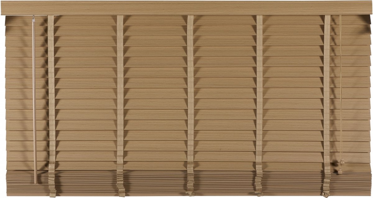 Jaloezie Hout Naturel 200 x 210 cm (Breedte x Hoogte) Lamelbreedte