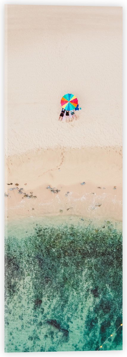 Acrylglas - Parasol op het Strand - 20x60 cm Foto op Acrylglas (Met Ophangsysteem)