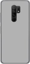 Geschikt voor Xiaomi Redmi 9 hoesje - Grijs - Effen print - Siliconen Telefoonhoesje