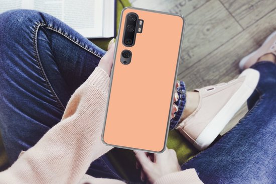 Coque de téléphone compatible avec Xiaomi Mi Note 10 - Abricot - Rose - Pastel - Uni - Couleur - Coque en Siliconen