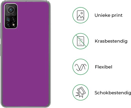 Xiaomi Mi 10T 5G - Violet - Couleurs - Design - Motif - Coque de téléphone en Siliconen