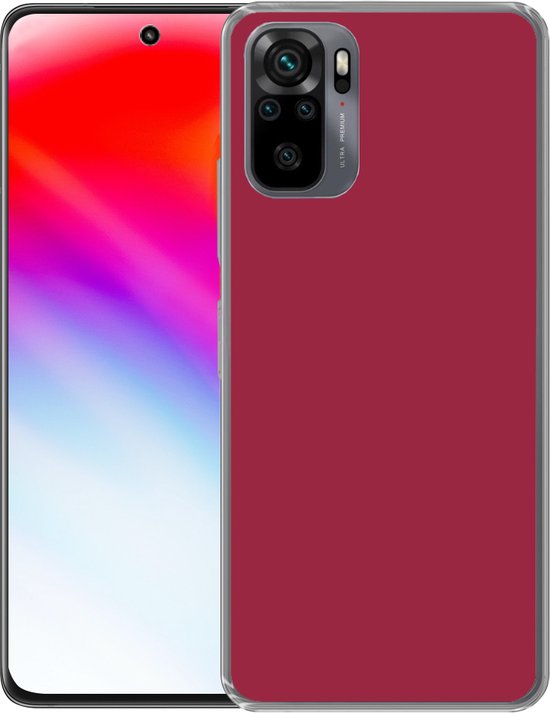 Convient pour coque Xiaomi Redmi Note 10S - Rouge - Couleur unie - Coque de téléphone en Siliconen