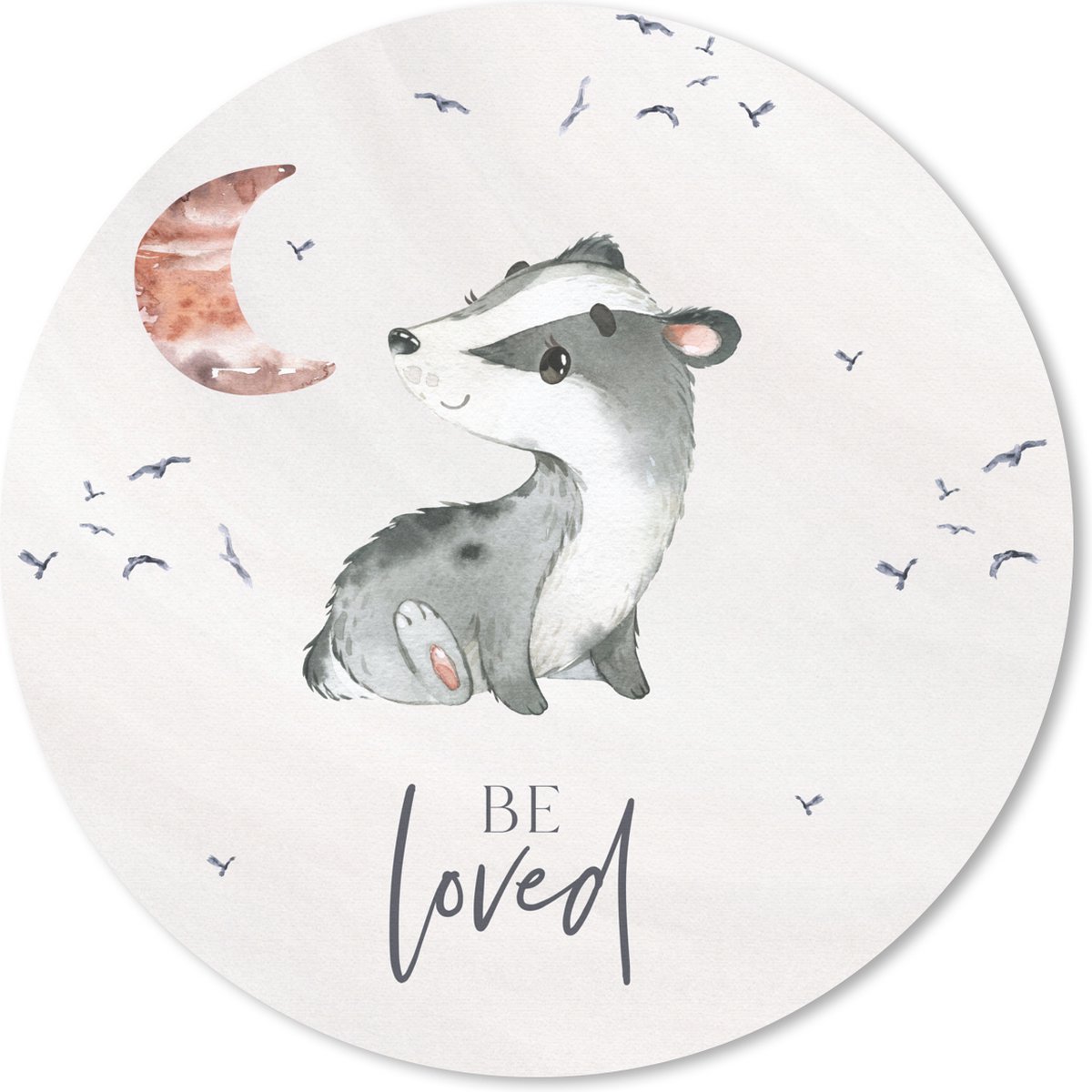 Muismat rond 40x40 cm - Mousepad Quotes - Be loved - Spreuken - Kind - Jongens - Meisjes - Waterverf - Ronde muismatten