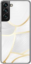 Geschikt voor Samsung Galaxy S22 hoesje - Abstract patroon met gouden lijnen - Siliconen Telefoonhoesje