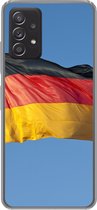 Geschikt voor Samsung Galaxy A53 5G hoesje - Foto van de Duitse vlag - Siliconen Telefoonhoesje