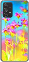 Geschikt voor Samsung galaxy a73 hoesje - Bloemen - Kunst - Psychedelisch - Siliconen Telefoonhoesje