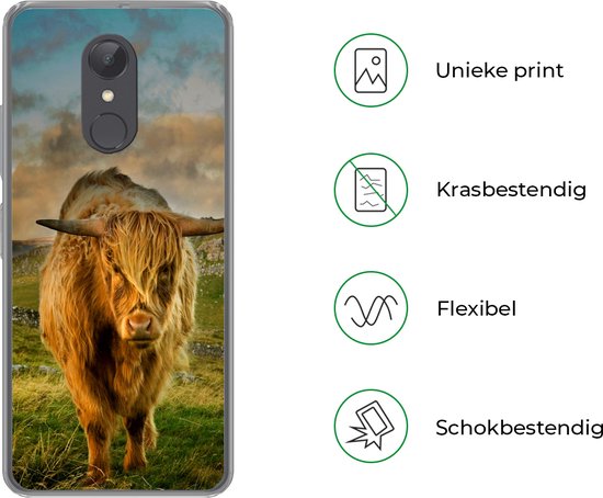Convient pour la coque Xiaomi Redmi 5 - Highlander écossais - Herbe - Berg - Coque de téléphone en Siliconen