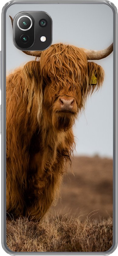 Convient pour la coque Xiaomi Mi 11 Lite - Highlander écossais - Dune - Herbe - Étui de téléphone en Siliconen