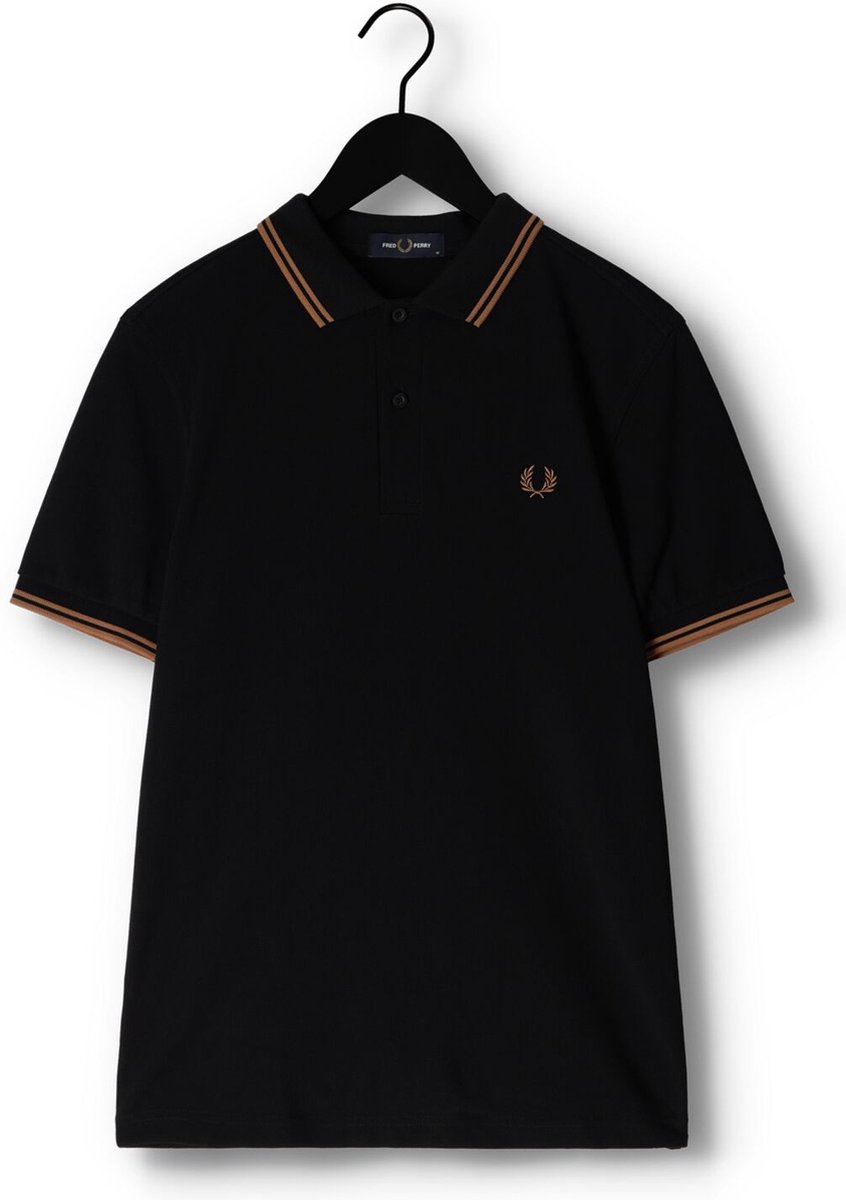 Fred Perry Twin Tipped Polo Shirt Zwart/Shaded Stone bol