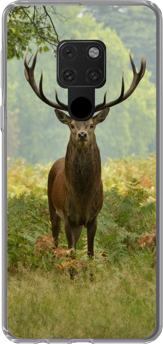 Telefoonhoesje Geschikt voor Huawei P40 Lite hoesje - Edelhert - Natuur - Groen - Siliconen Telefoonhoesje Telefoonhoesje