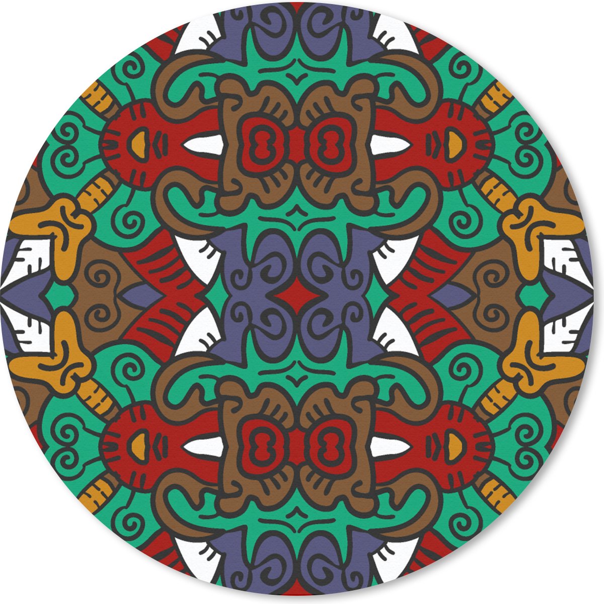 Muismat rond 30x30 cm - Mousepad Afrika - Patronen - Abstract - Groen - Ronde muismatten