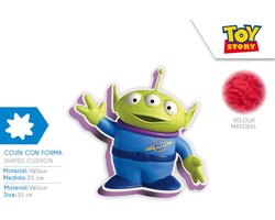Disney Toy Story Alien Kussen - Groene Monster Sierkussen - Kinderkamer Decoratie - 35 cm - Zacht & Knuffelbaar