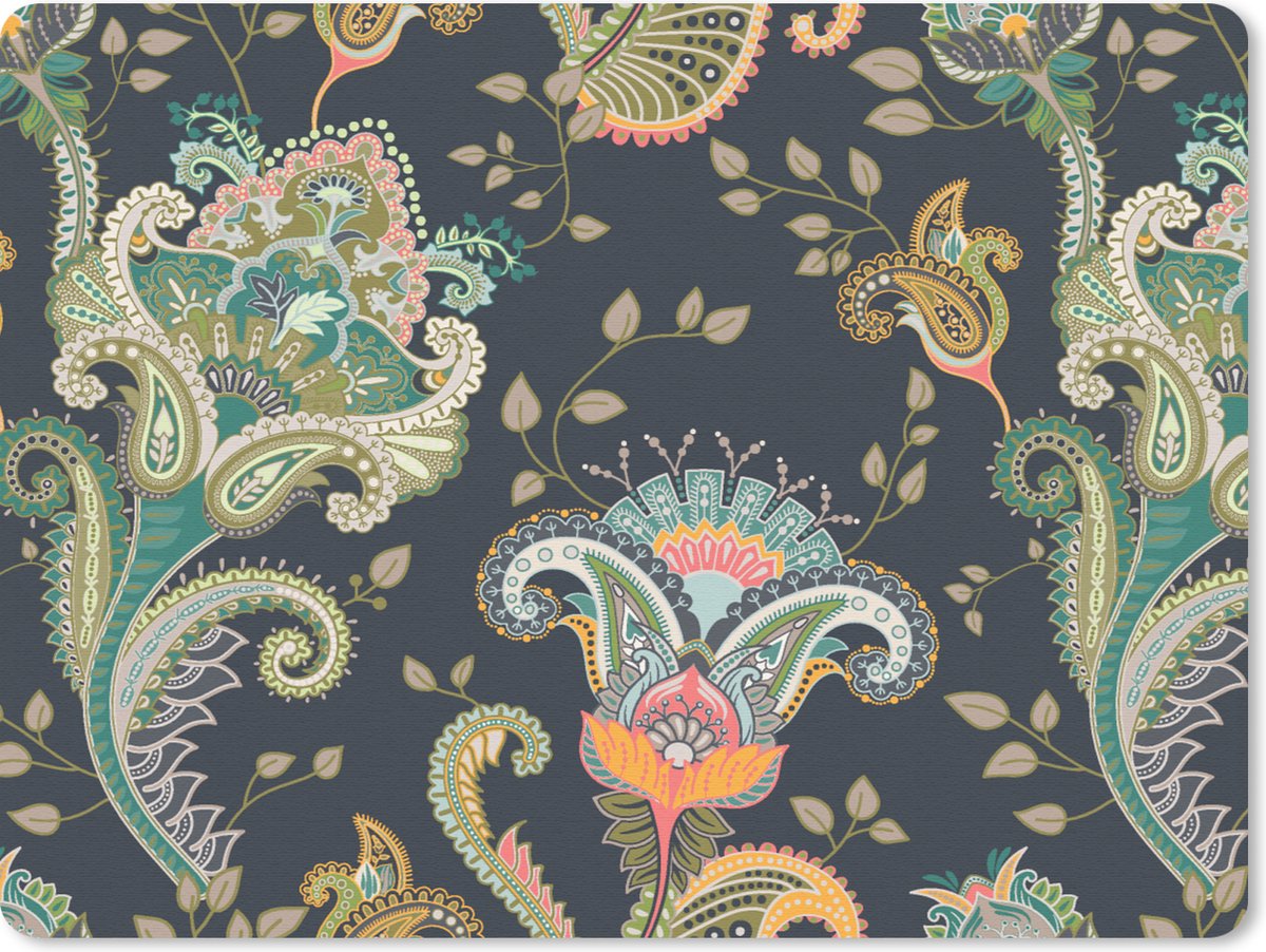 Muismat 23x19 cm - Mousepad Bloemen - Chic - Vintage - Bohemian - Patroon - Muismatten