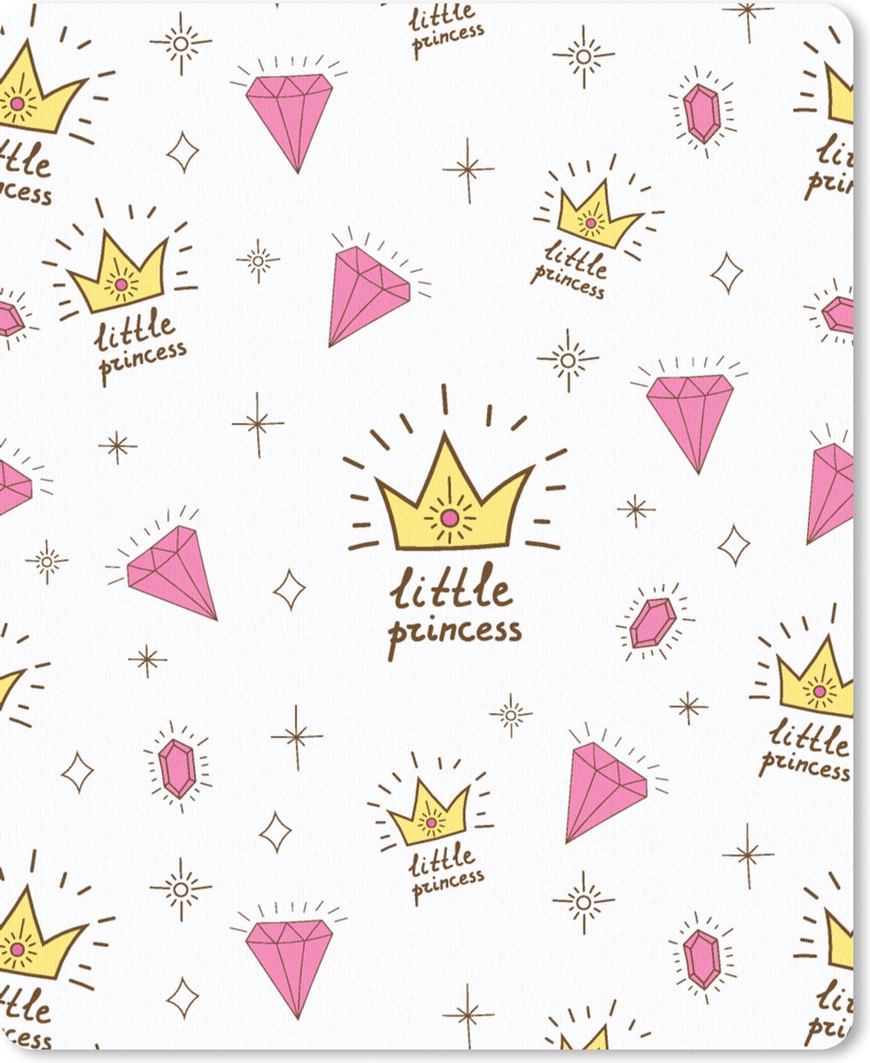 Muismat - Mousepad - Prinses - Patronen - Quote - Kroon - 19x23 cm - Muismatten