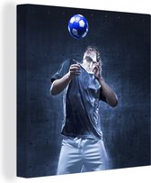 Toile de joueur de football haute tenue 2cm 90x90 cm - Tirage photo sur toile (Décoration murale salon / chambre)