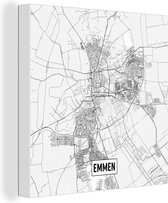 Tableau sur Toile City Map Emmen - 90x90 cm - Décoration murale - Carte