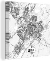Tableau sur Toile City Map Leiden - 90x90 cm - Décoration murale - Carte