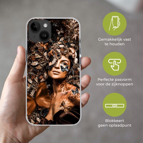 Apple iPhone 14 Plus - Housse souple - Luxe - Femme - Collage - Siliconen Phone Case