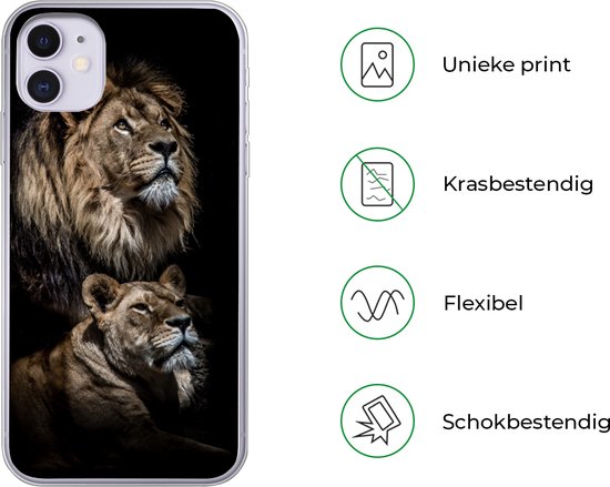 Coque iPhone 11 - Lion - Lionne - Portrait - Siliconen