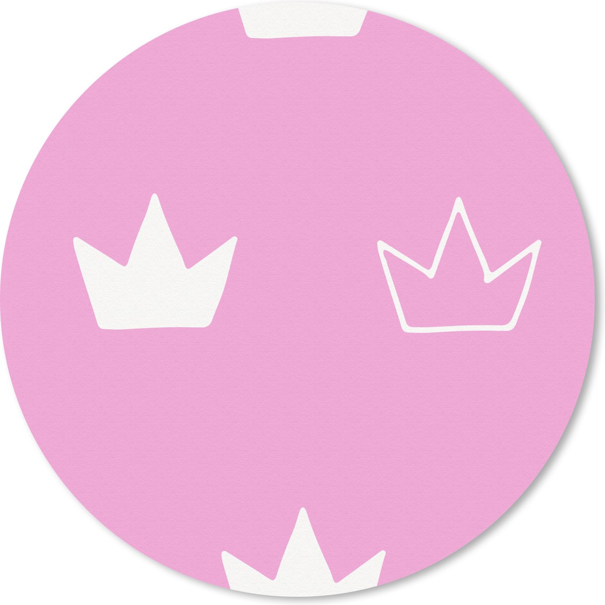 Muismat rond 20x20 cm - Mousepad Patronen - Meisjes - Kroon - Kinderen - Ronde muismatten